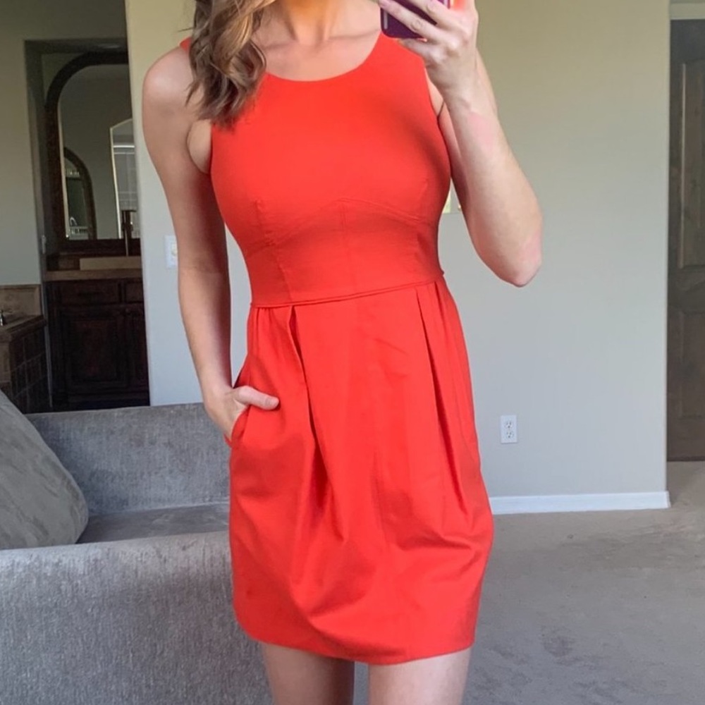 Jcrew Orange Wool Mini Dress